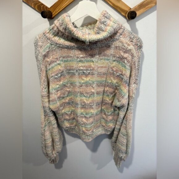 Free People Popsicle Marled Turtleneck Pullover Sweater Size M - Picture 7 of 9